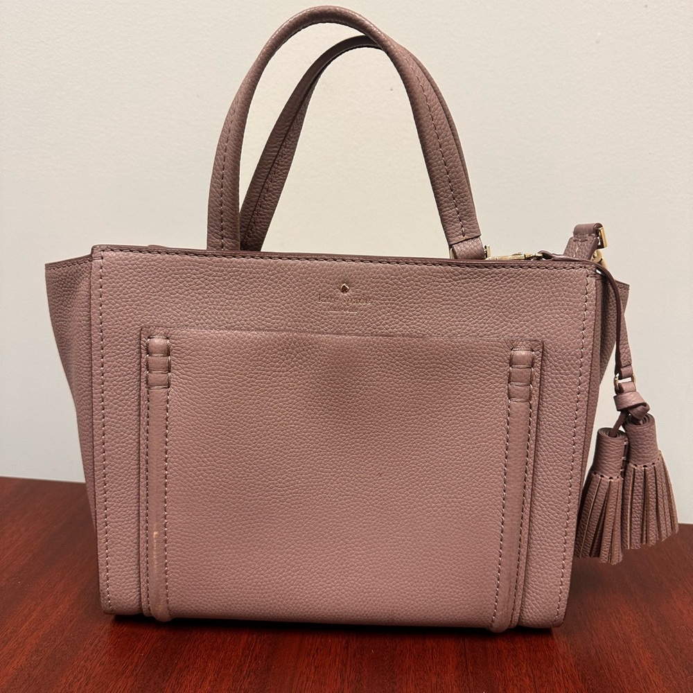 Kate Spade New York Pink Leather Tote with Tassel